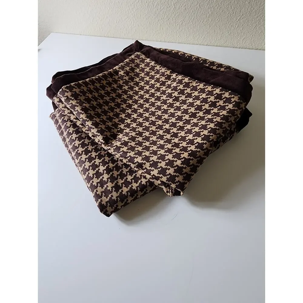 Z GALLERIE Neutral Tan Houndstooth KING Pillow Shams - Set of 2